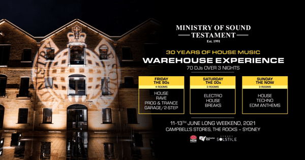 Ministry of Sound Testament: A Warehouse Experience. Night 3: The Now tickets